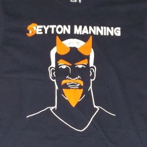 Dark blue "Seyton Manning" shirt.
